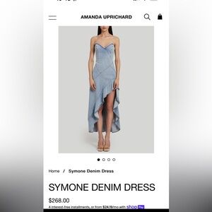 Like New Amanda Uprichard for Revolve Symone Denim Dress 🩵